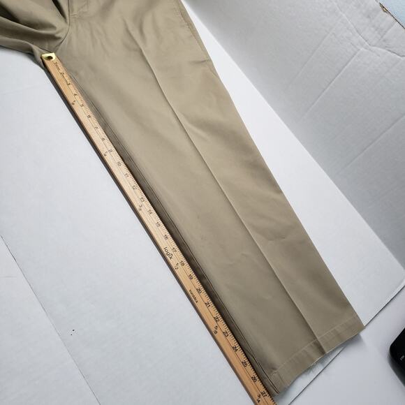 GAP Chino Khaki Pants 36x27 Mens Brown Straight Leg Relaxed Flat Front Cotton - Picture 8 of 16